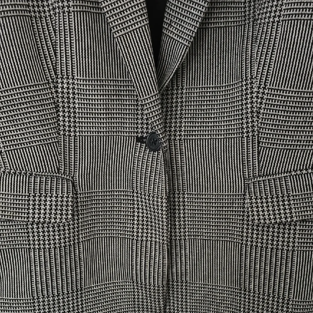 Calvin Klein  Blazer Sz 12 Black & White Checkered Plaid‎ With Lining And Pocket